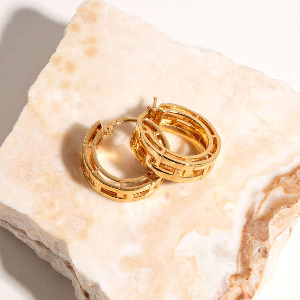 Curb Link Hoops | 18ct Gold