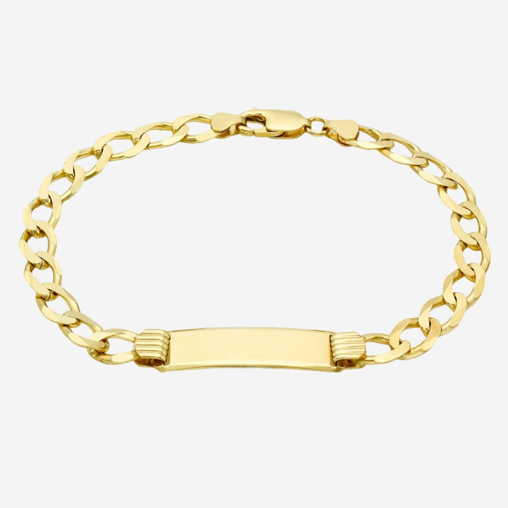 Curb Link Identity Bracelet | 9ct Gold - Bracelet