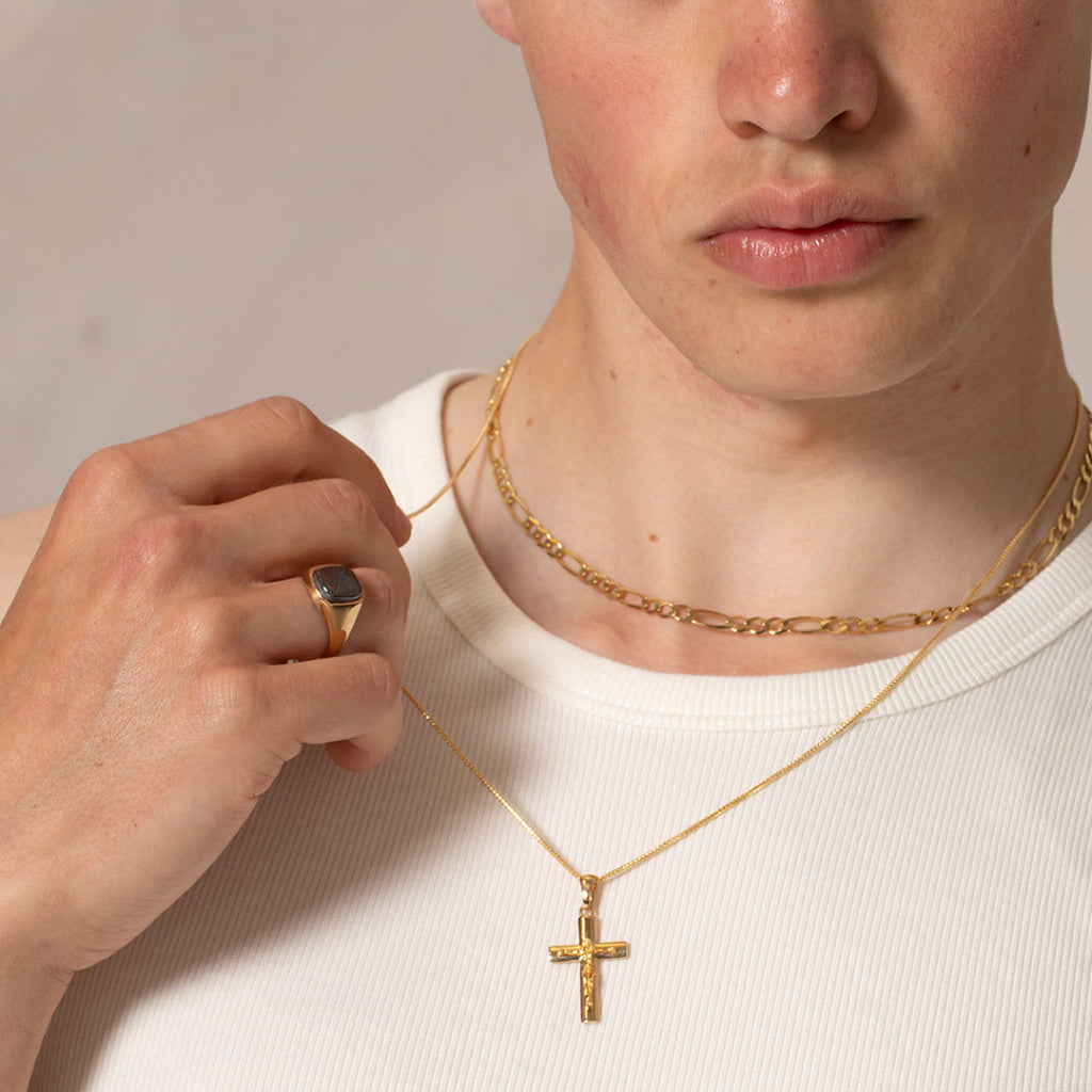 Curved Crucifix Necklace | 14ct Gold - Necklace