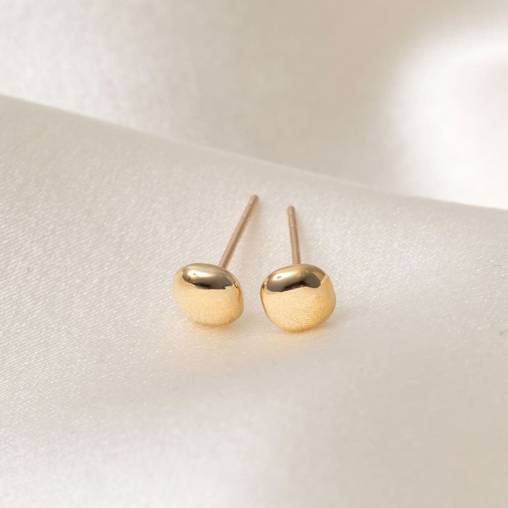 Cushion Button Earrings | 9ct Gold - Earrings