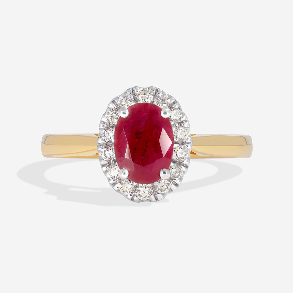 Dahlia 18ct Gold Ruby and diamond ring