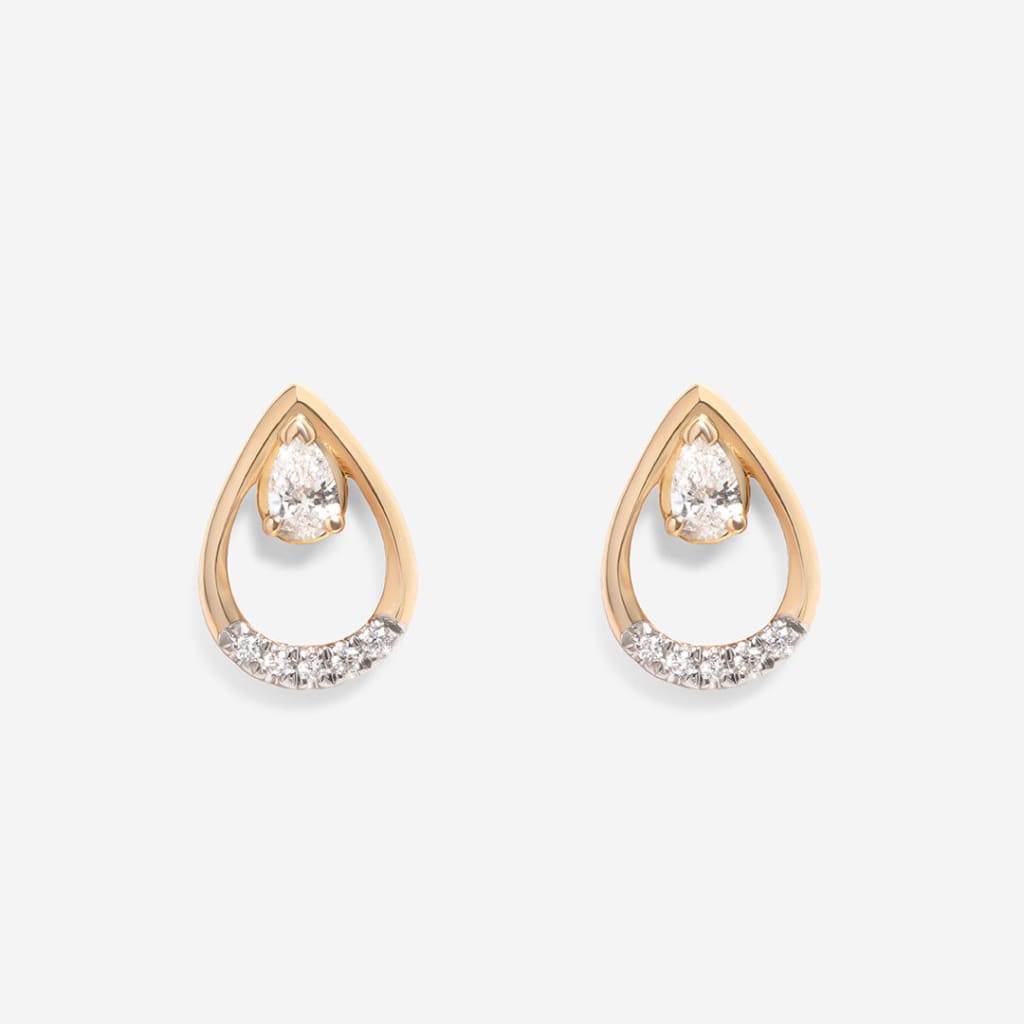 DAINTY | Diamond Pear Earrings in 9ct Gold