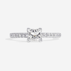 DARBY 0.77ct | Princess Solitaire Diamond Engagement Ring in 18ct White Gold