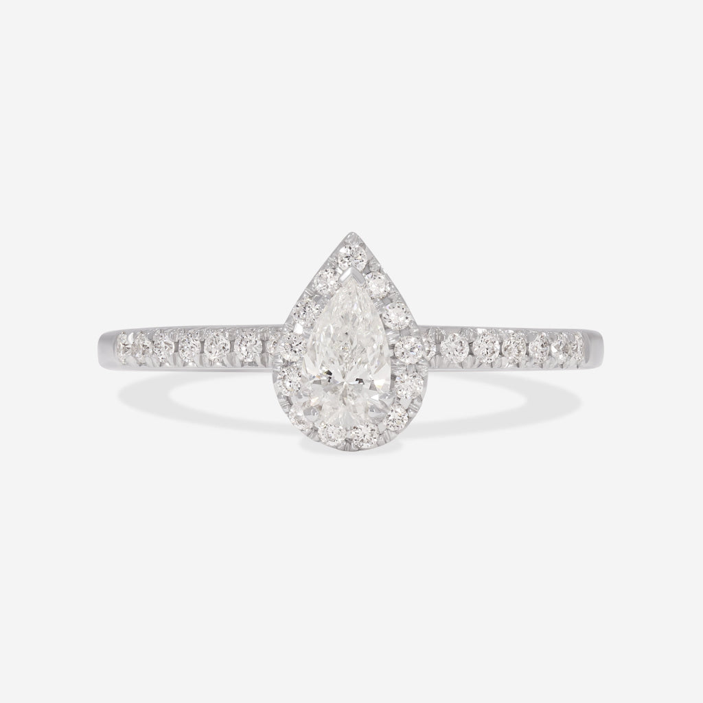 DARCY 0.70ct | Pear Halo Diamond Set in 18ct White Gold
