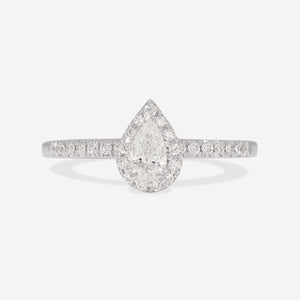 DARCY 0.70ct | Pear Halo Diamond Engagement Ring in 18ct White Gold