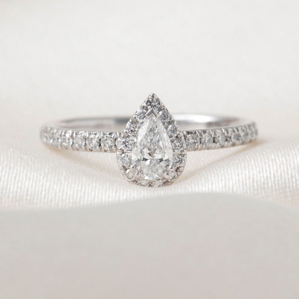 DARCY 0.70ct | Pear Halo Diamond Engagement Ring in 18ct