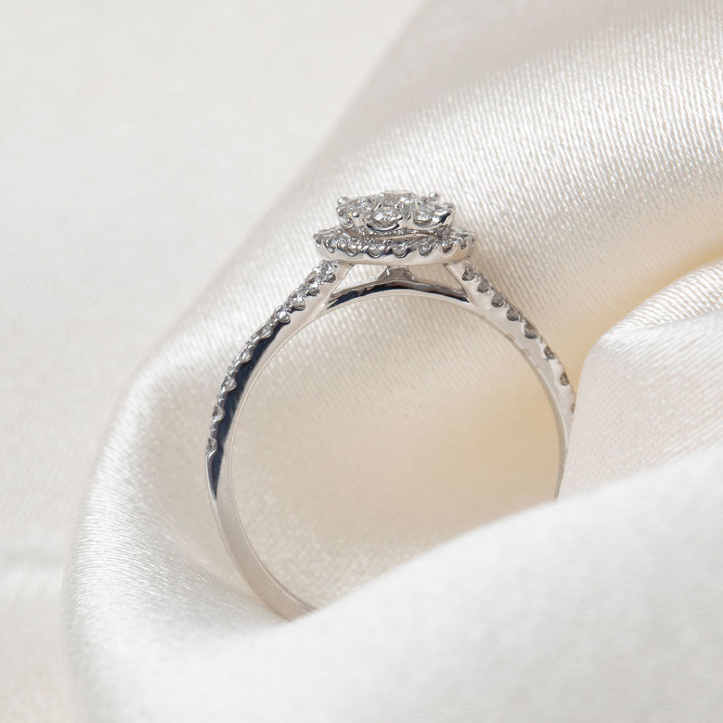 DARCY 0.70ct | Pear Halo Diamond Engagement Ring in 18ct