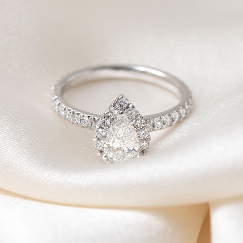 DARCY 1.30ct | Pear Halo Diamond Engagement Ring