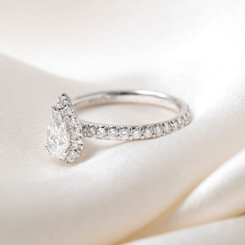 DARCY 1.30ct | Pear Halo Diamond Engagement Ring
