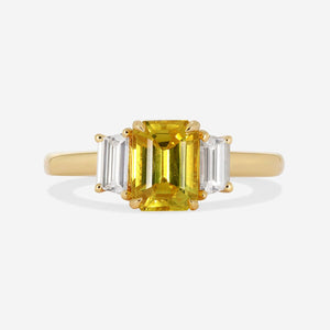 DARIA | Yellow Sapphire Diamond Ring Set in 18ct Gold