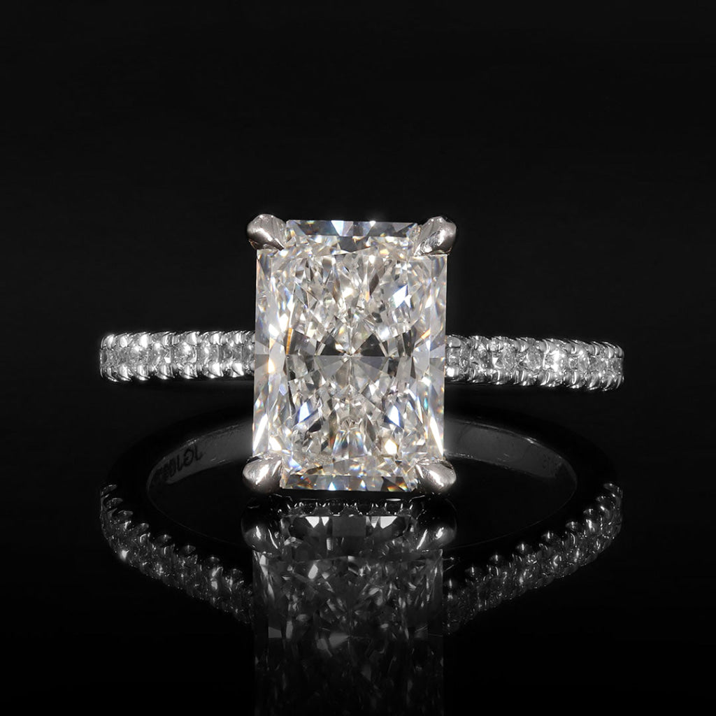 DAVIS | Radiant Solitaire Lab Diamond Set in Platinum