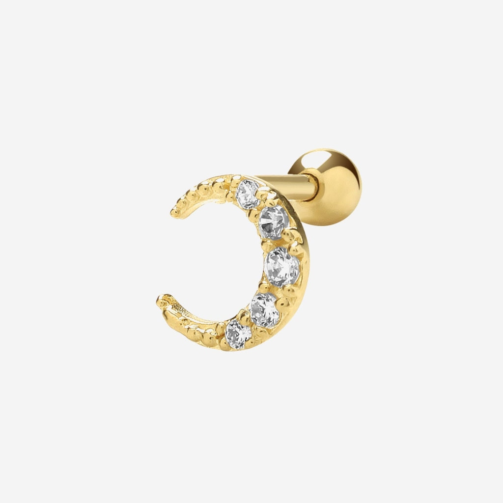 Dazzling Moon Piercing | 9ct Gold - Earrings