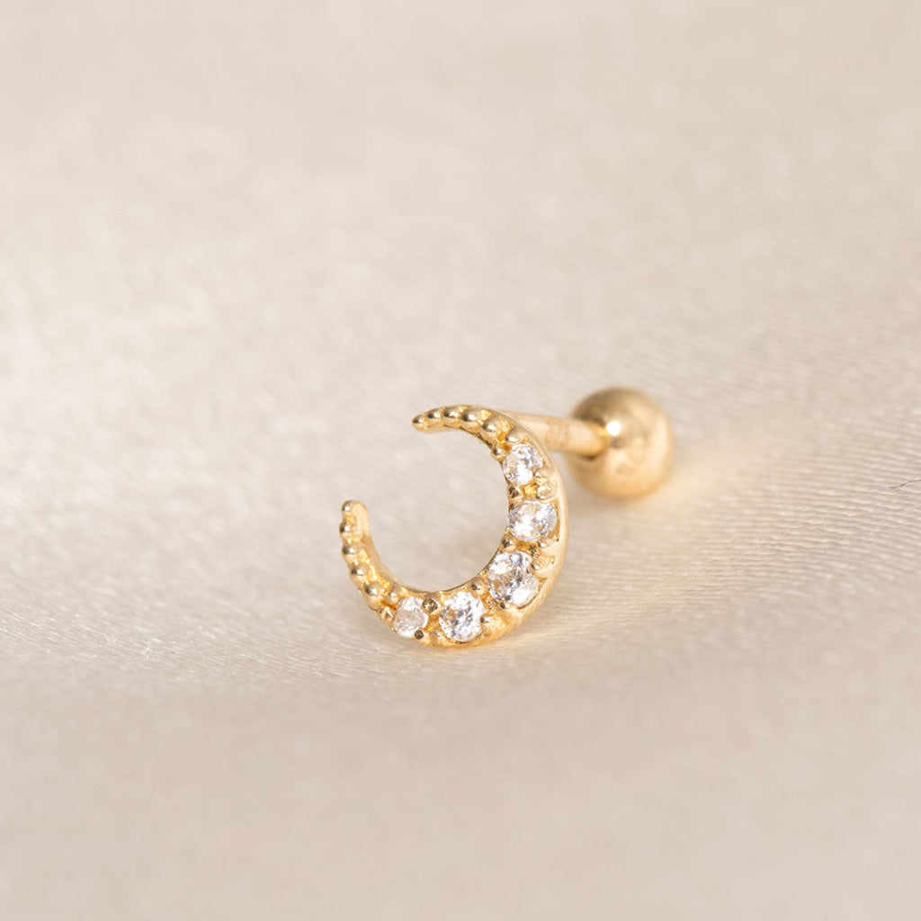 Dazzling Moon Piercing | 9ct Gold - Earrings