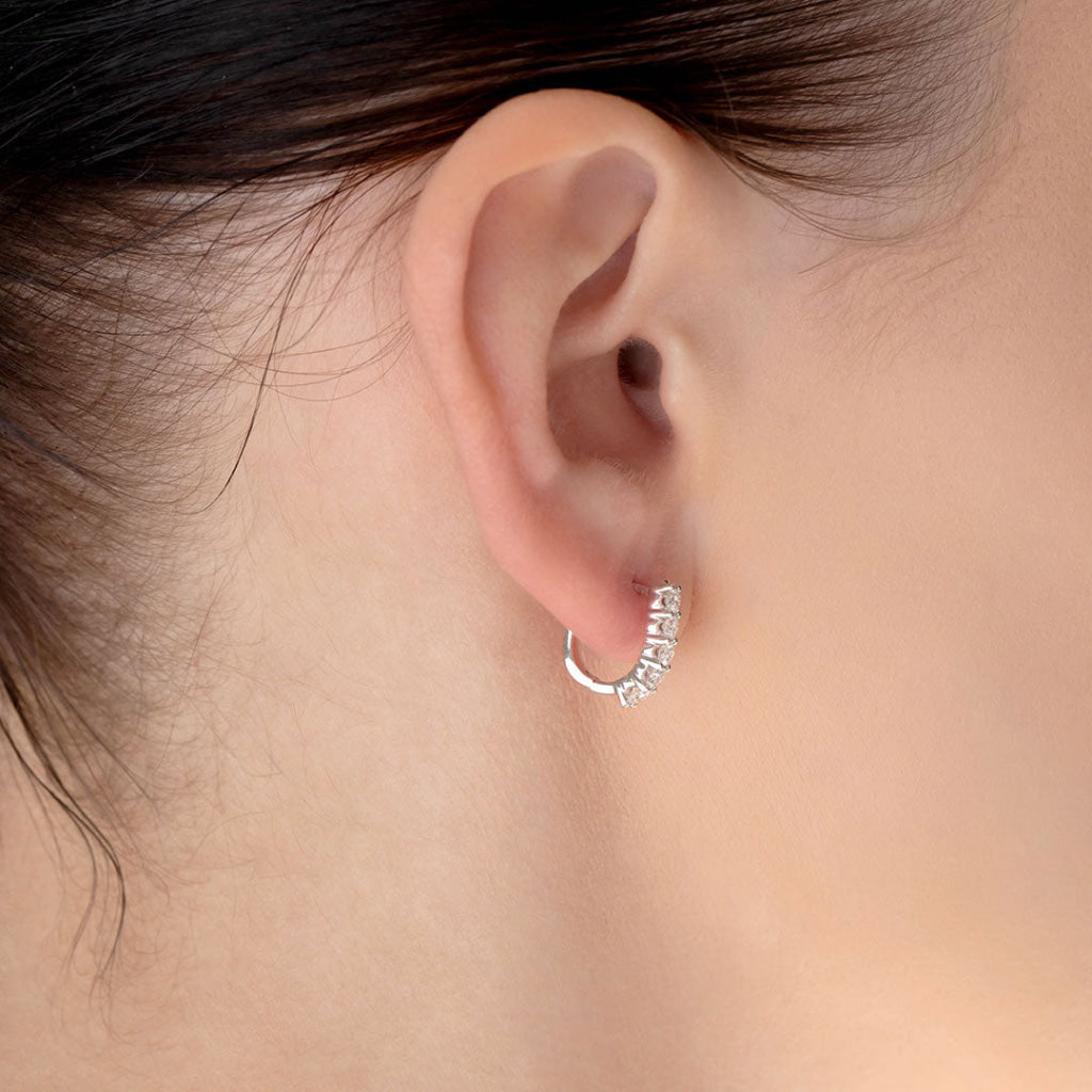 Deity Huggies - 0.50ct | 18ct White Gold - Earrings