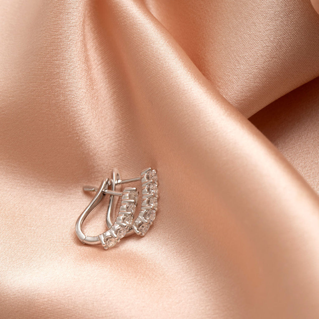 Diamond huggies on fabric