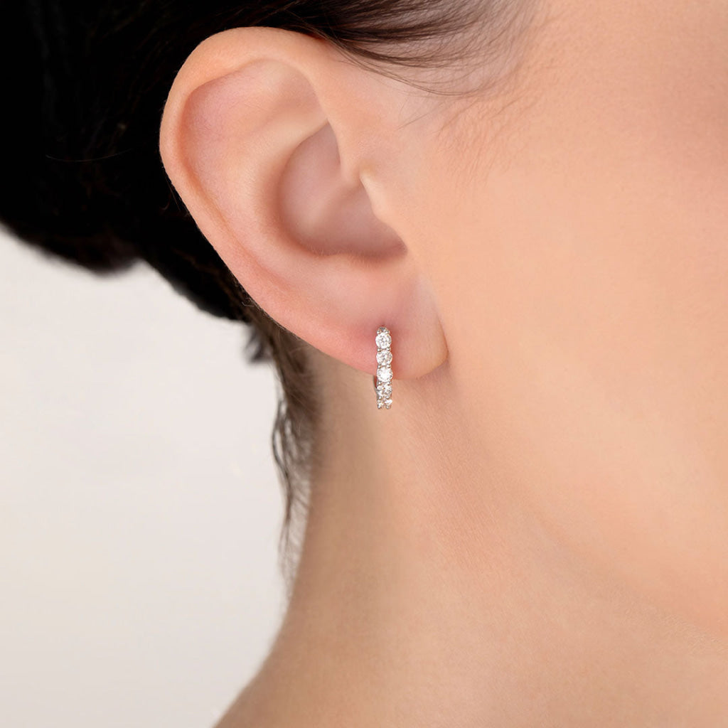 Deity Huggies - 0.50ct | 18ct White Gold - Earrings