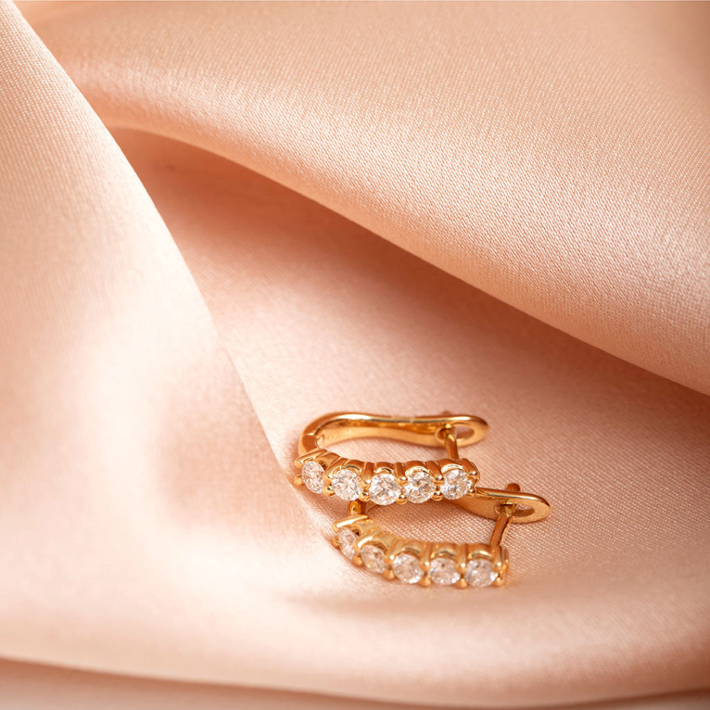 diamond huggies on fabric