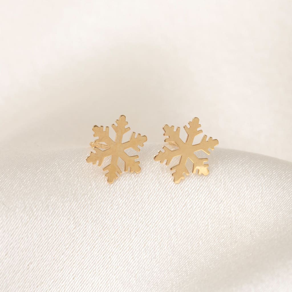 Delicate Snowflake Earrings | 9ct Gold - Earrings