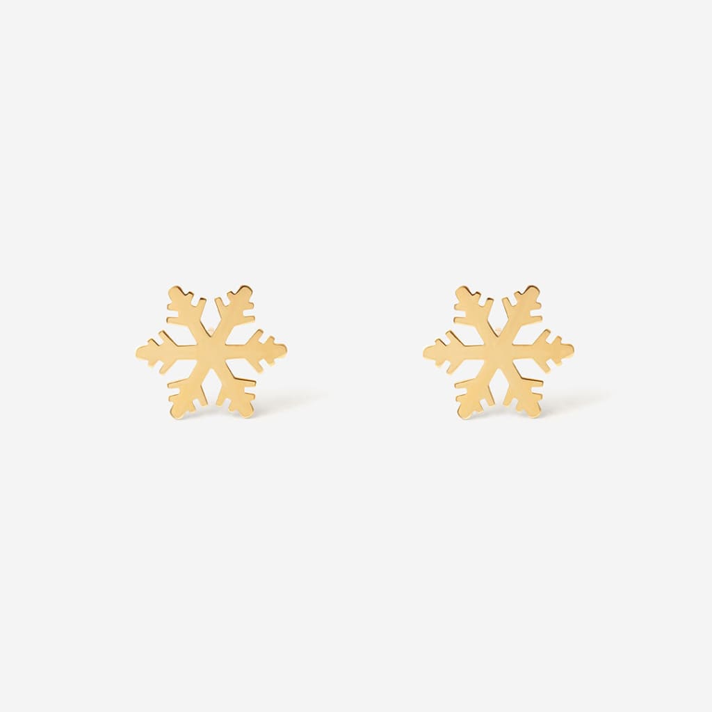 Delicate Snowflake Earrings | 9ct Gold