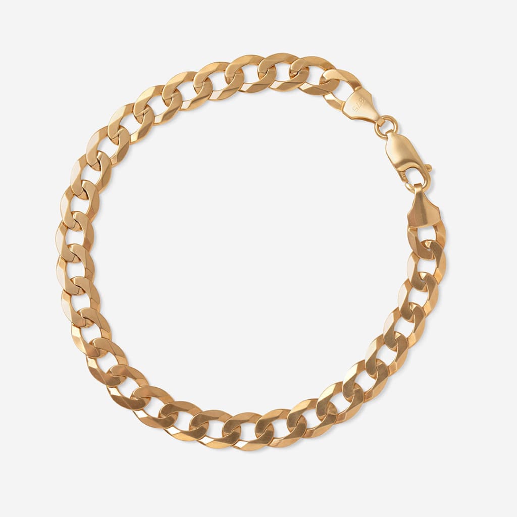 Dermot | 9ct Gold Gents Curb Bracelet - Bracelet