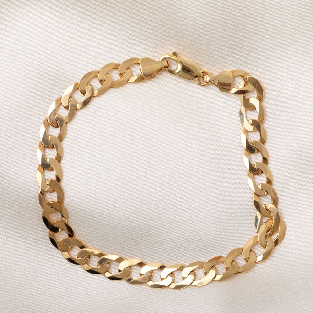 Dermot | 9ct Gold Gents Curb Bracelet - Bracelet