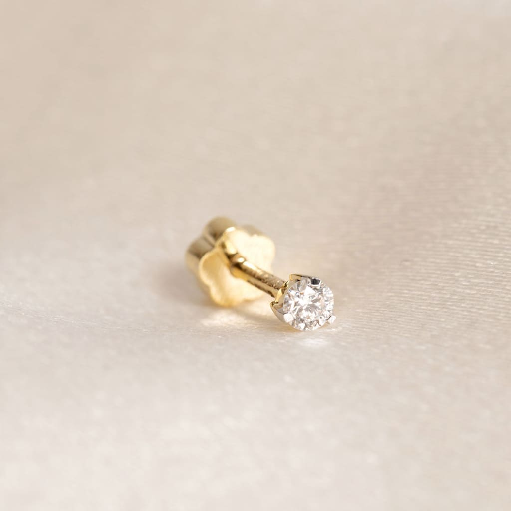 Diamond Claw Set Piercing | 9ct Gold and Diamond