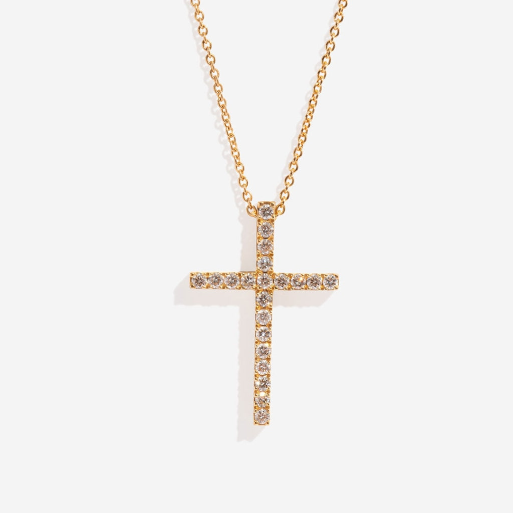 Diamond cross on white background