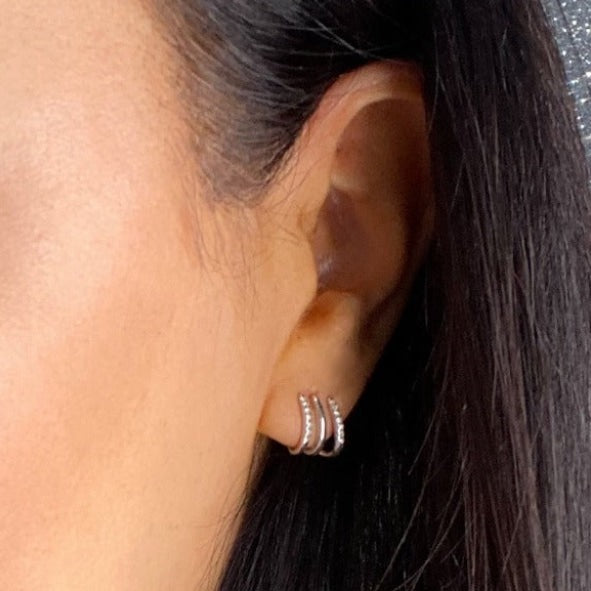 Diamond Cuff Earrings | 9ct White Gold - Earring