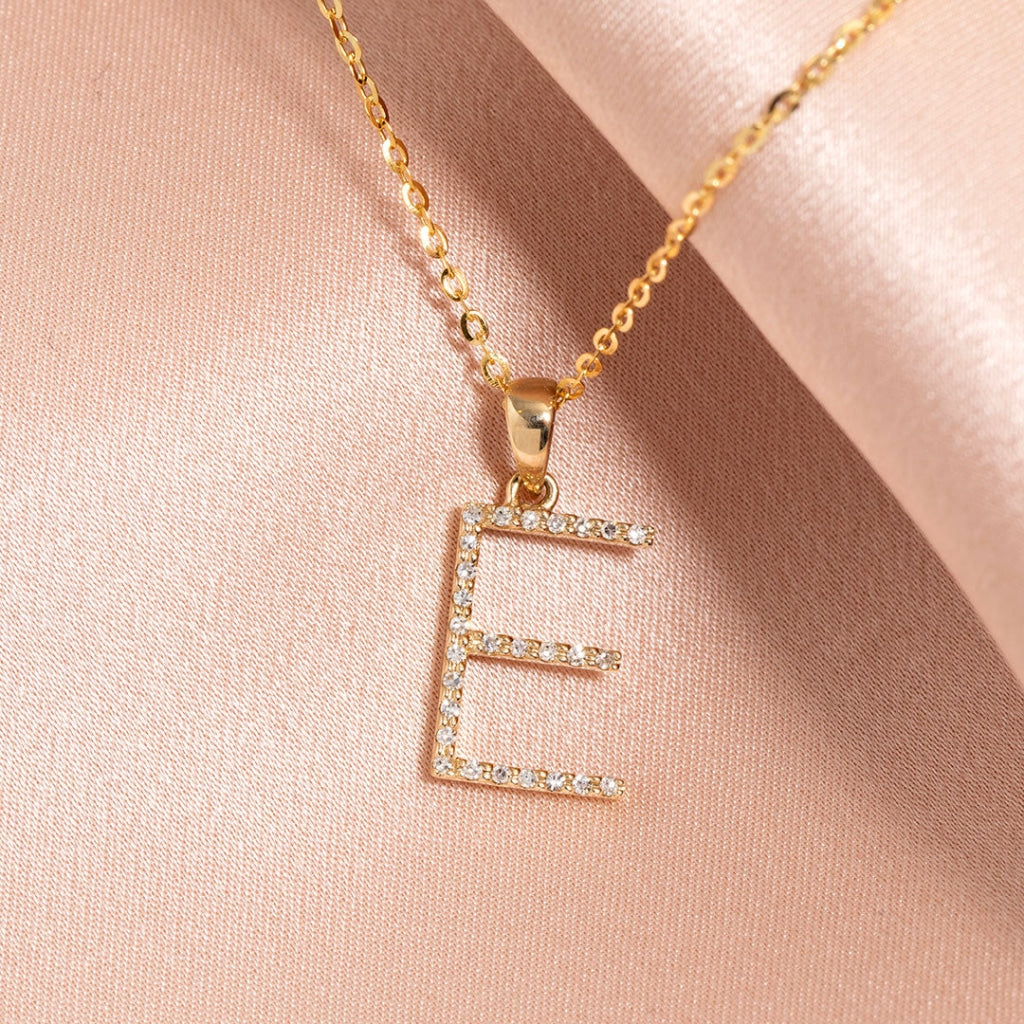 Diamond -E- Necklace | 9ct Gold