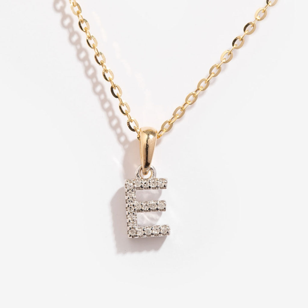 Diamond - E - Necklace | 9ct Gold - Necklace_2