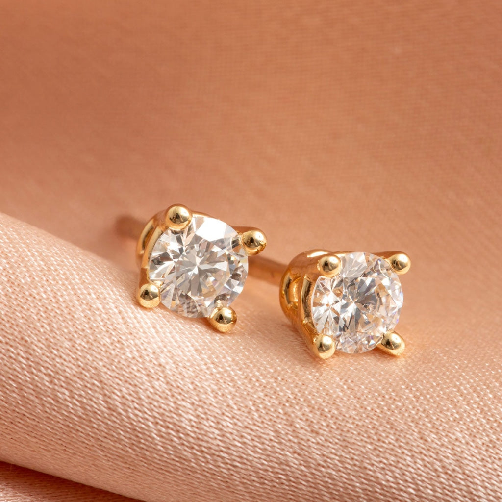 Diamond Earrings.50ct | 9ct Gold side
