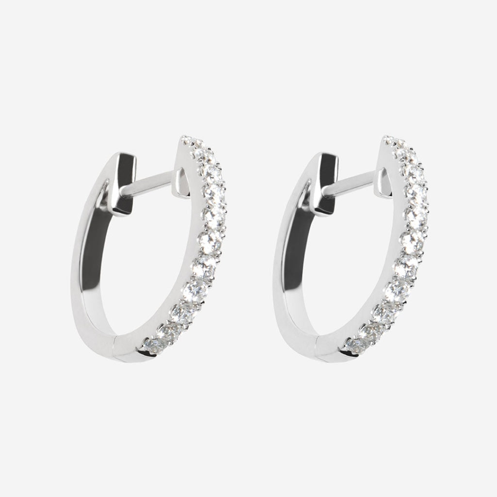 White gold diamond hoop earrings_front