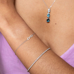 diamond infinity bracelet on arm 3