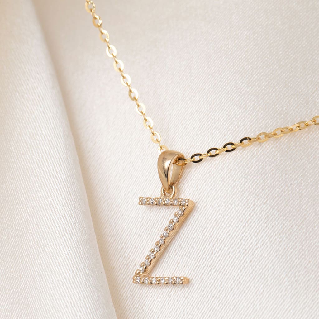 Diamond Initial Necklace | 9ct Gold - Necklace