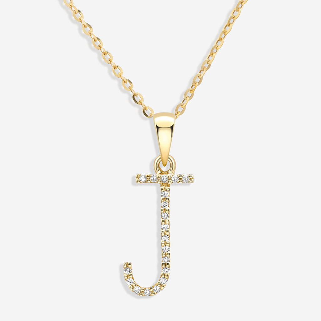 J diamond initial necklace