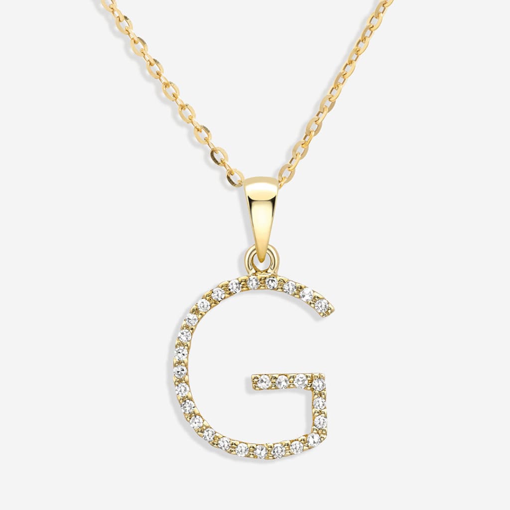 Diamond Initial Necklace | 9ct Gold
