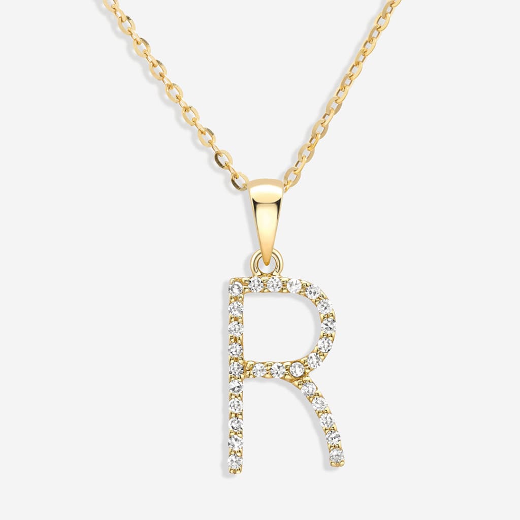 Diamond Initial Necklace | 9ct Gold