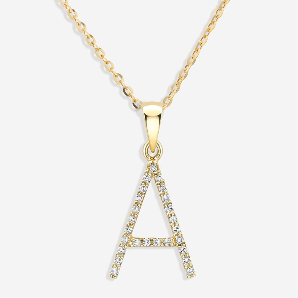 Diamond Initial Necklace | 9ct Gold - Necklace