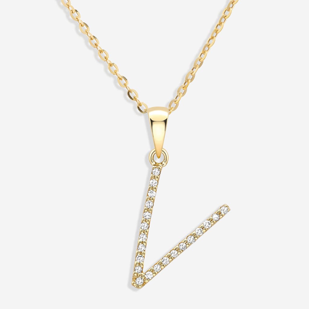 Diamond Initial Necklace | 9ct Gold