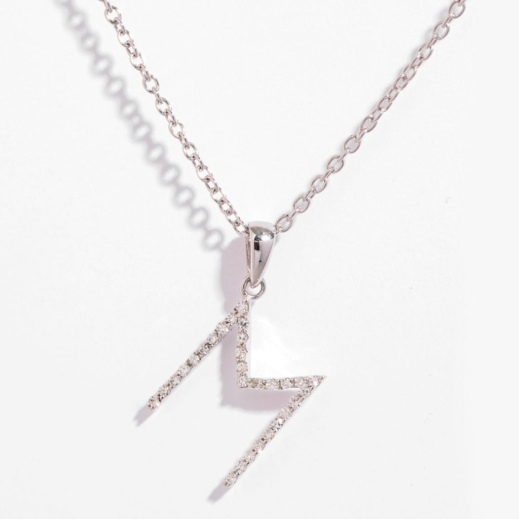 Diamond -M- Pendant | 9ct White Gold - Gear Jewellers Parnell Street Dublin_3