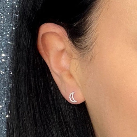 diamond earrings on model