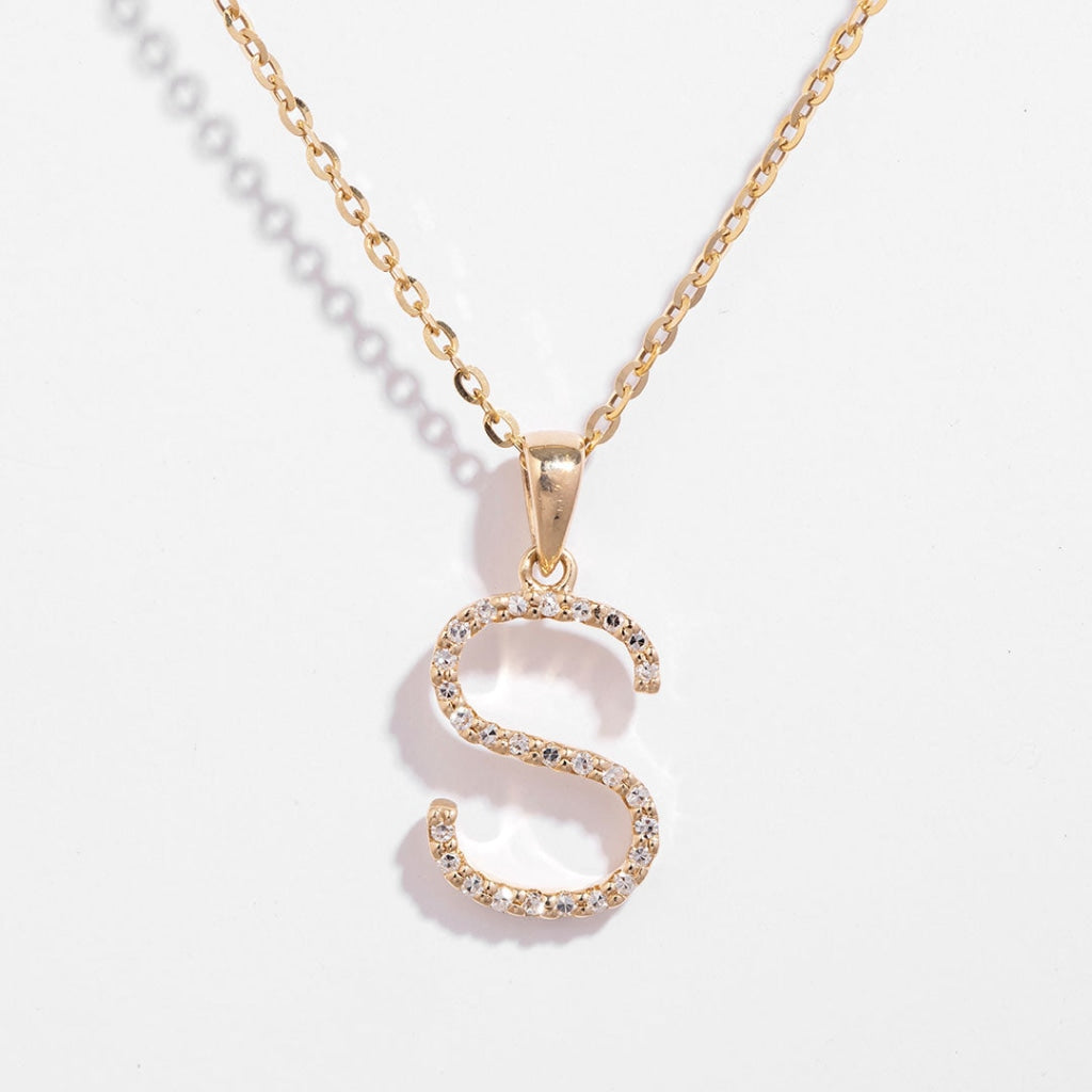 Diamond -S- Necklace | 9ct Gold