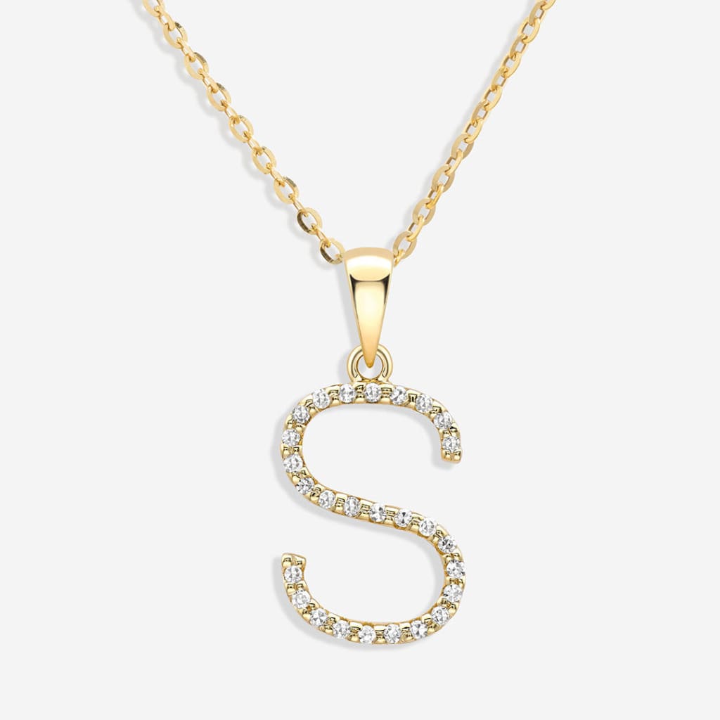 Diamond -S- Necklace | 9ct Gold