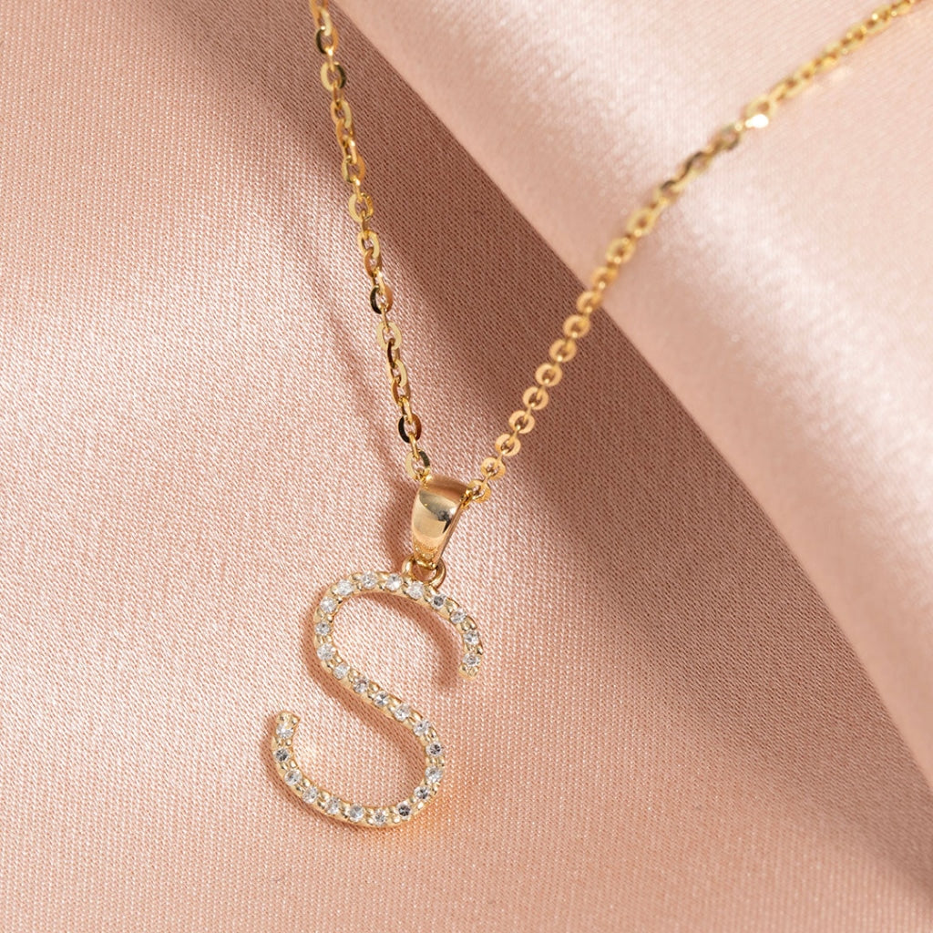 Diamond -S- Necklace | 9ct Gold