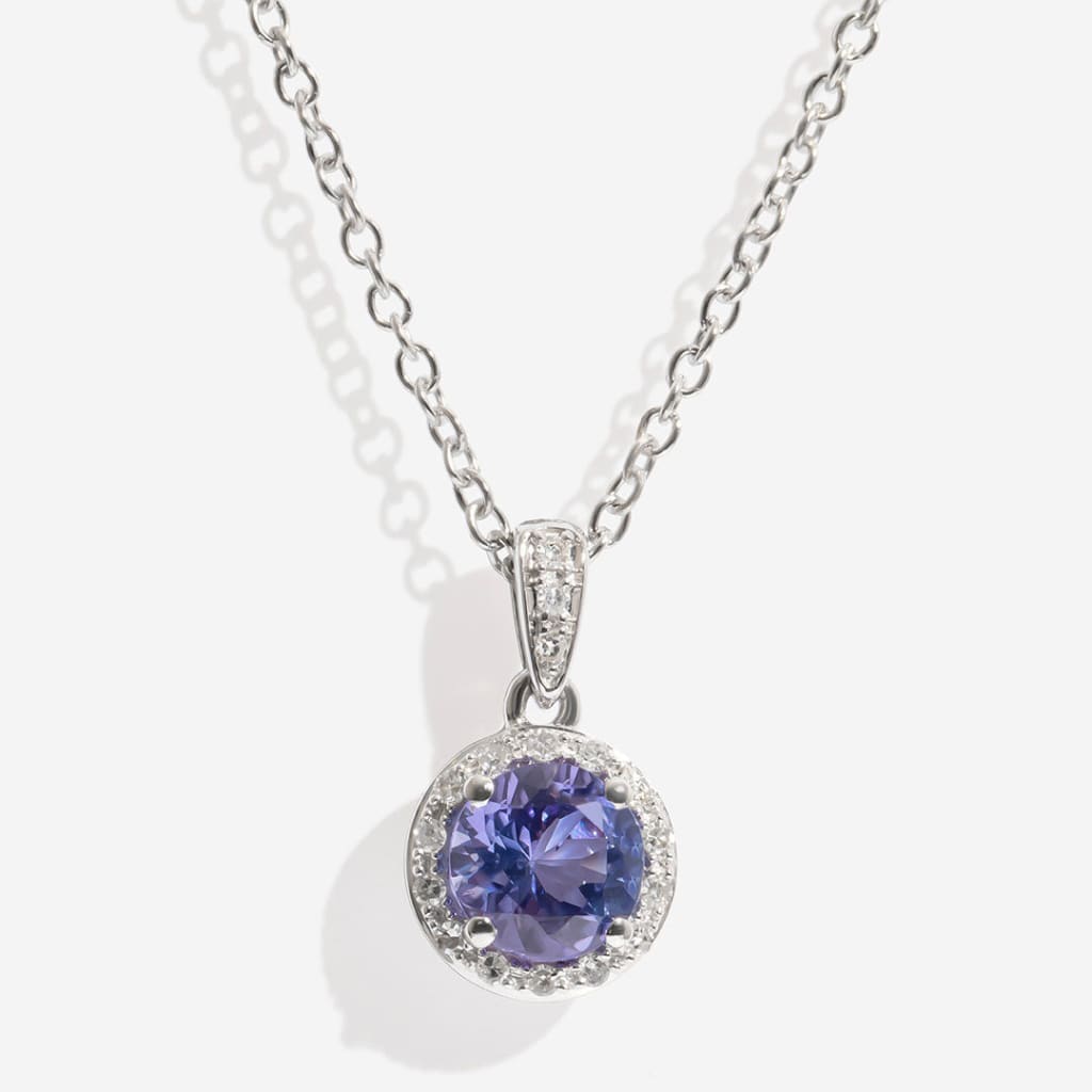 Diamond & Tanzanite Necklace | 9ct Gold