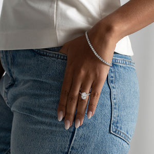 DIVINITY 5ct | Oval Solitaire Lab Grown Diamond Engagement Ring in Platinum