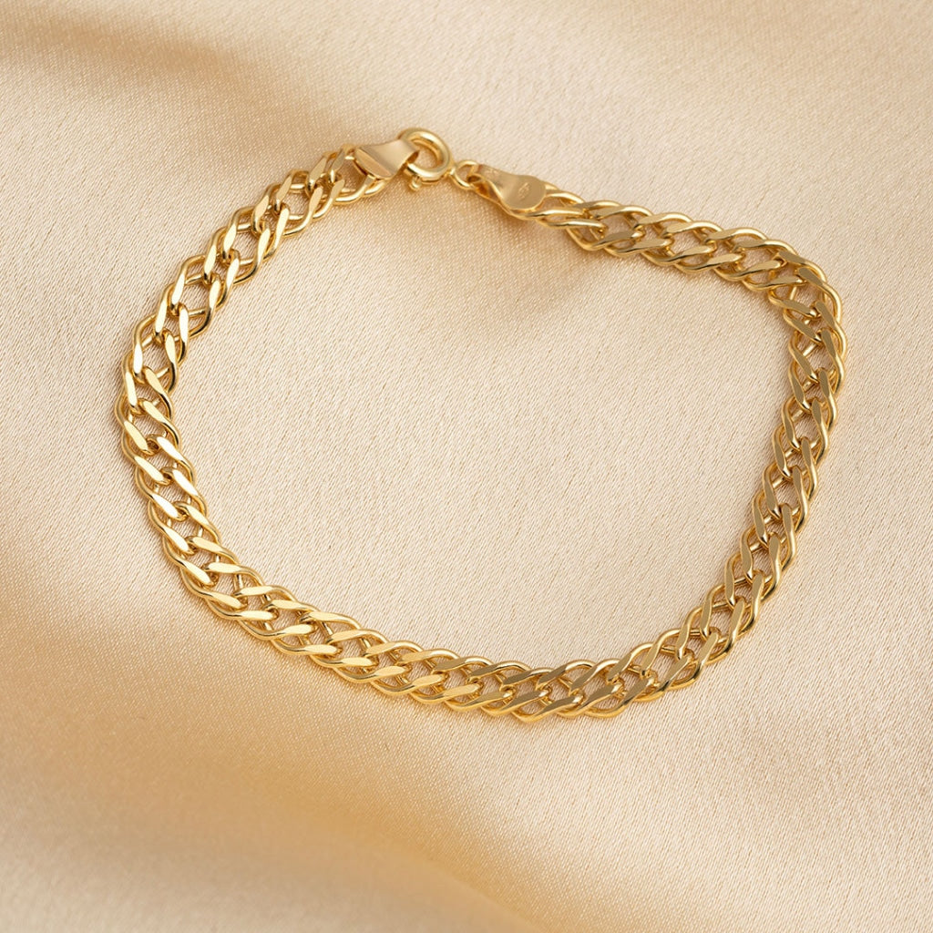 9ct Gold 5mm Wide Curb Bracelet - 8in - X51016 | Chapelle Jewellers