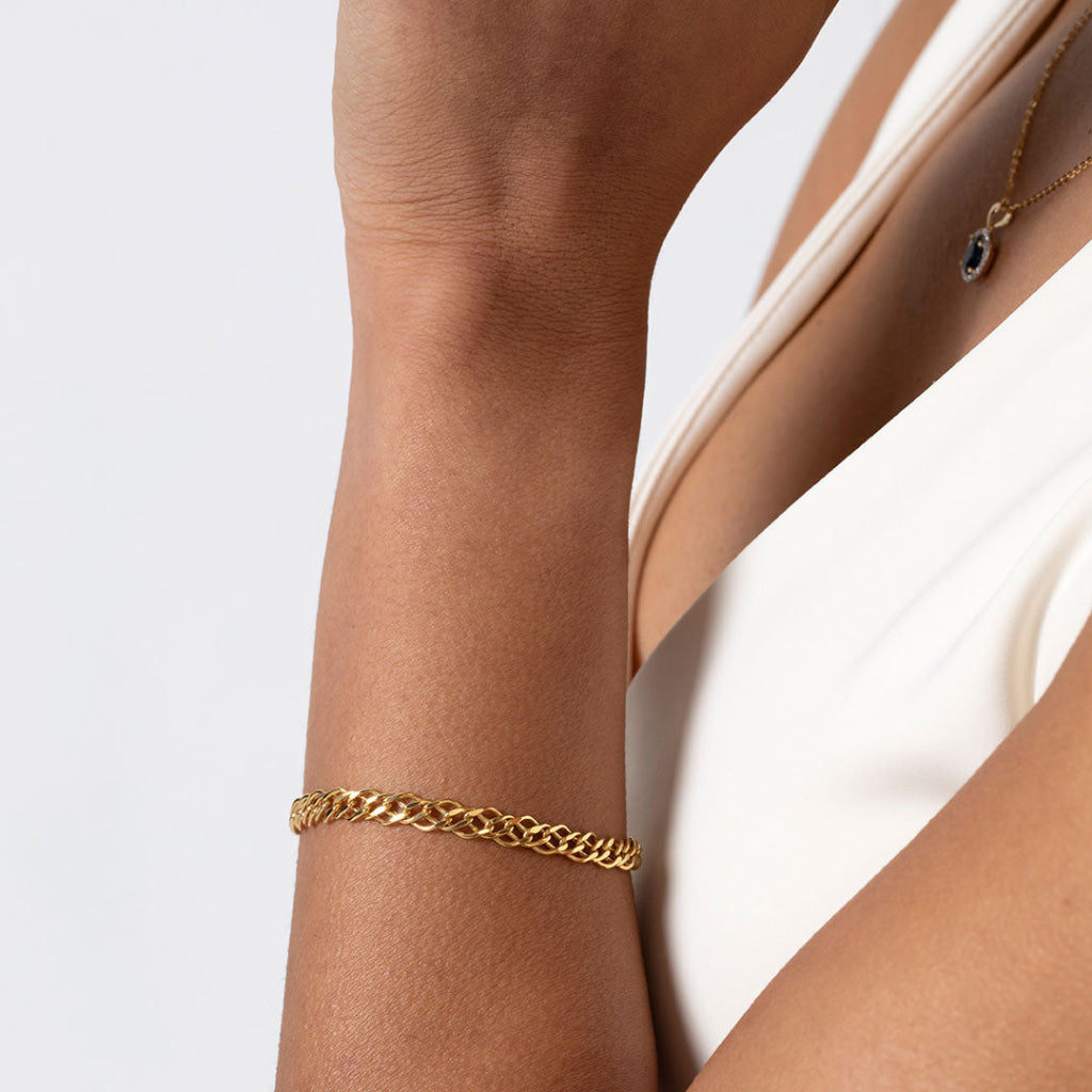 Double Curb Bracelet | 9ct Gold - Bracelet