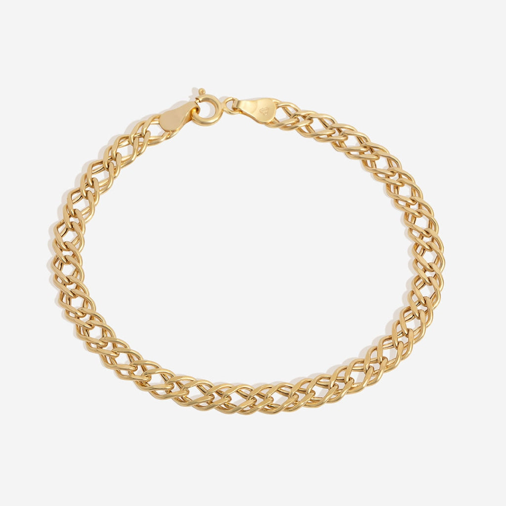 double curb bracelet on white background