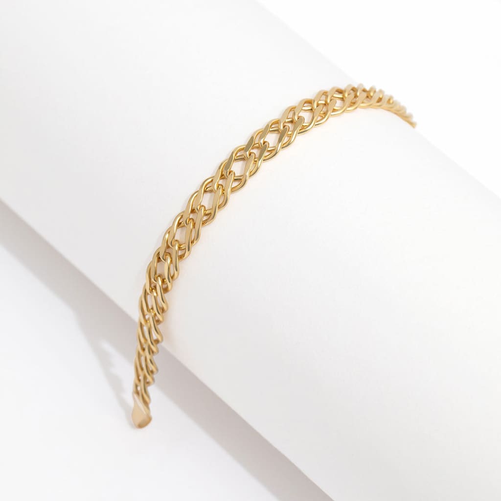 Double Curb Bracelet | 9ct Gold
